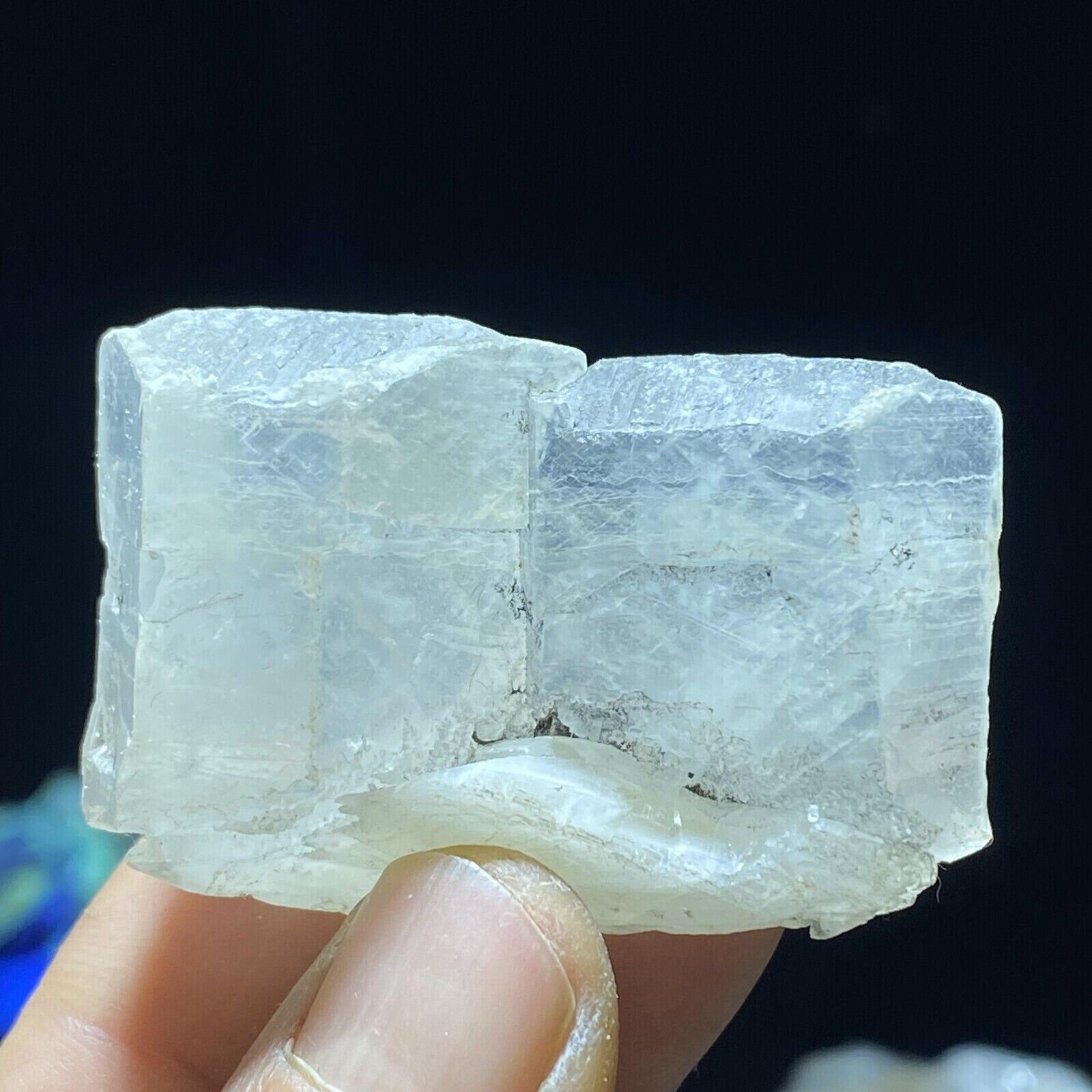 63g Natural White Translucent Columnar Calcite Mineral Specimen
