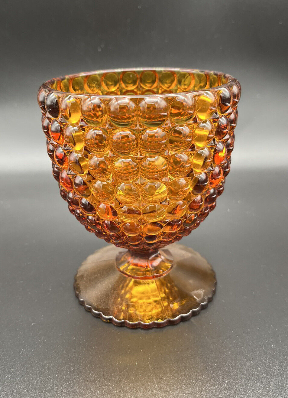 EAPG Vintage Thousand Eye Amber Glass Sugar Dish 1880s Richards & Hartley