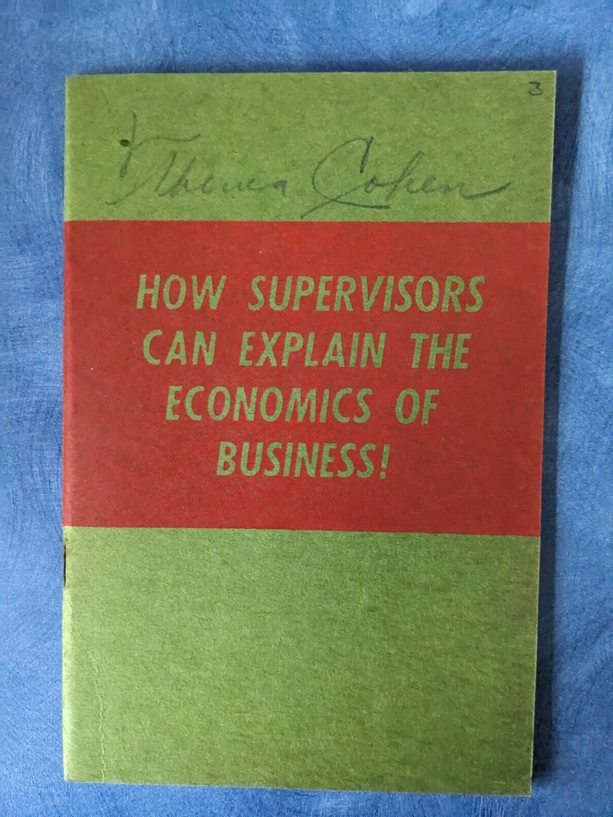 VTG 1949 National Foreman's Institute Job Handbook Economics of Business