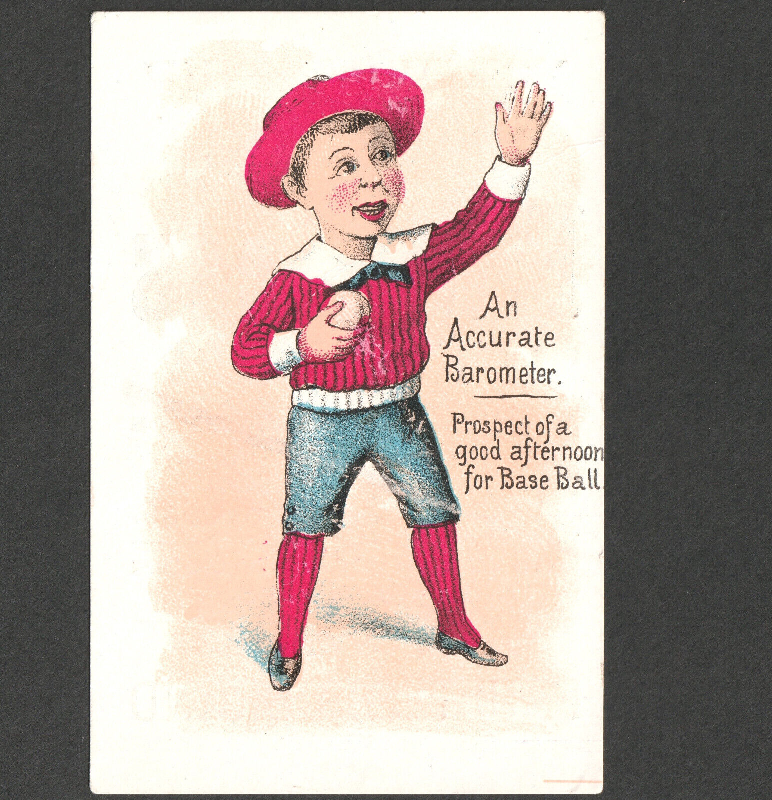 19th Century Baseball H804-38 Prospect Victorian 1800's Advertising Trade Card