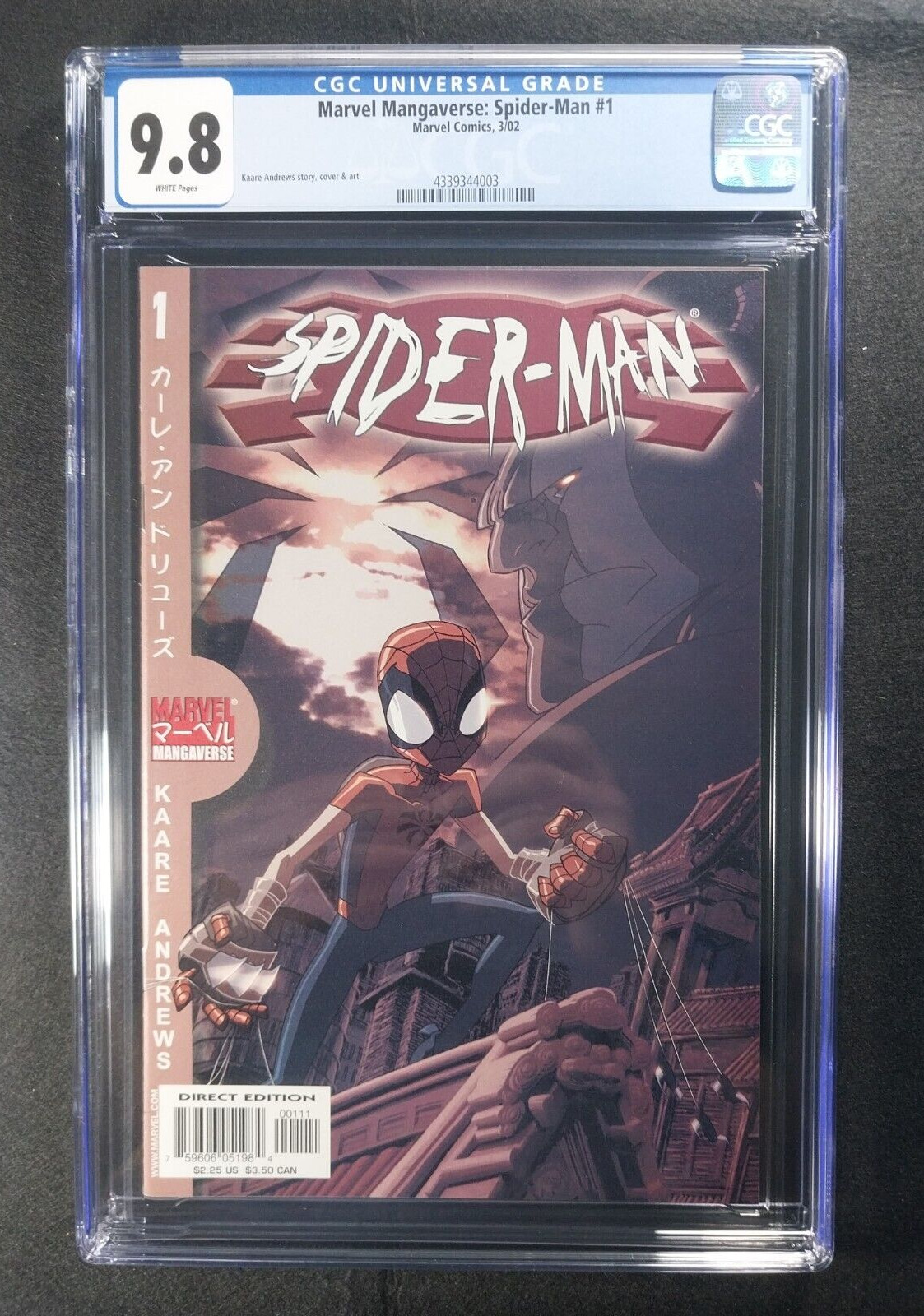 Marvel Mangaverse: Spider-Man #1 CGC 9.8 NM/M 1st App Manga Spider-Man WP 2002