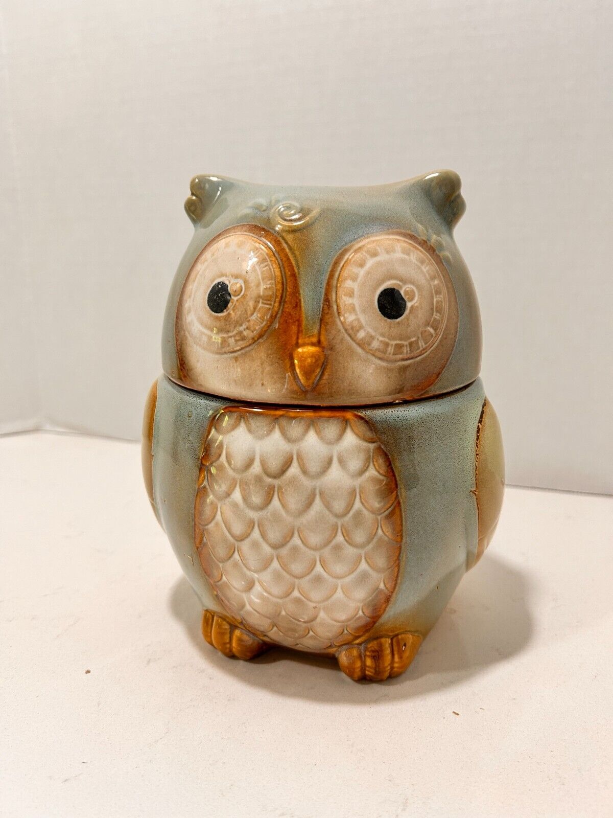Gibson Home Stoneware Owl Cookie Jar Decorative Kitchen Canister 7.5\