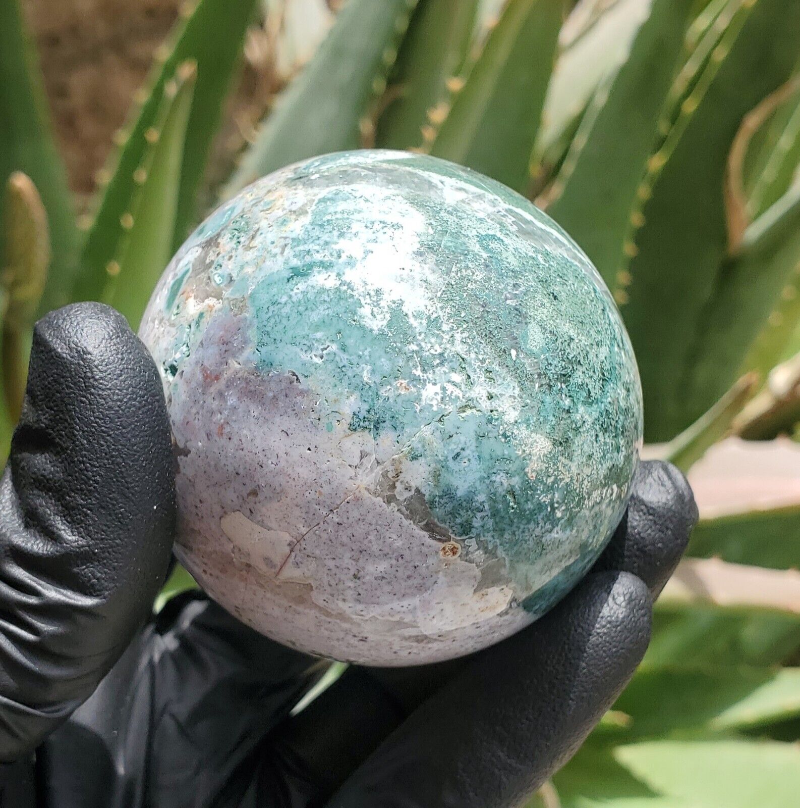 260g Natural Ocean Jasper Crystal Sphere Ball Mineral Specimen Healing