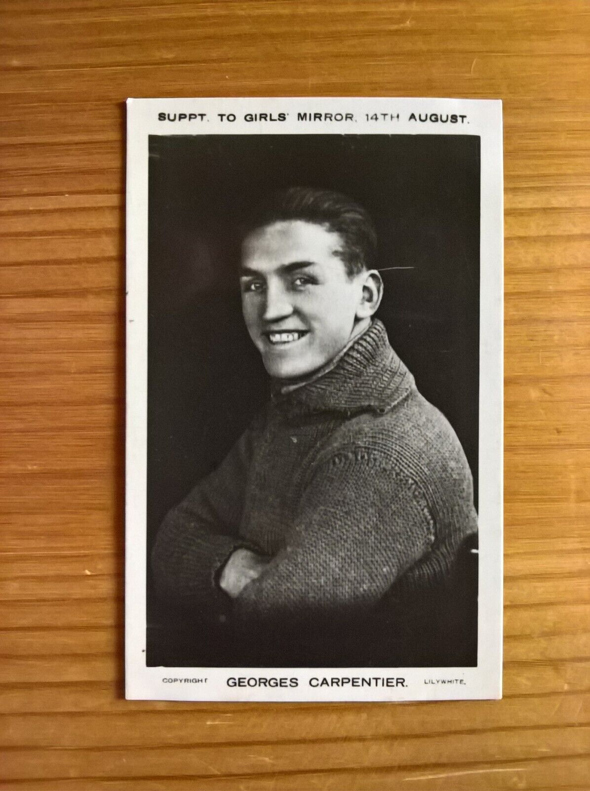 Girls\' Mirror trade card: Georges Carpentier, actor and boxer, 1922