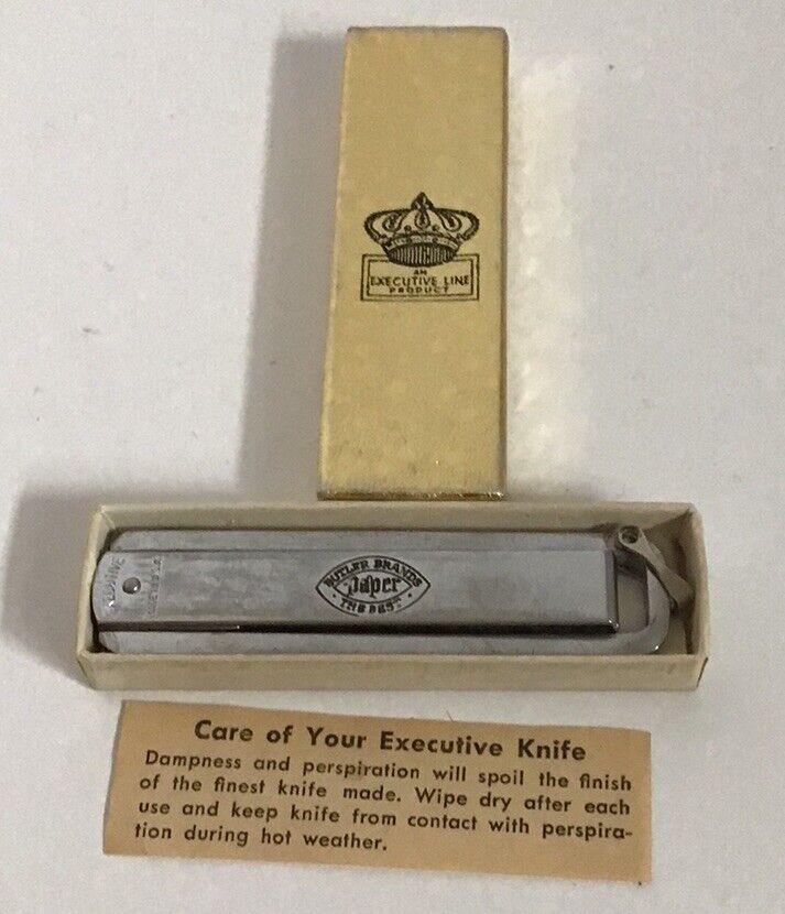 Vintage Executive Line USA Folding Pocket Knife w/ Box Butler Brands Paper 