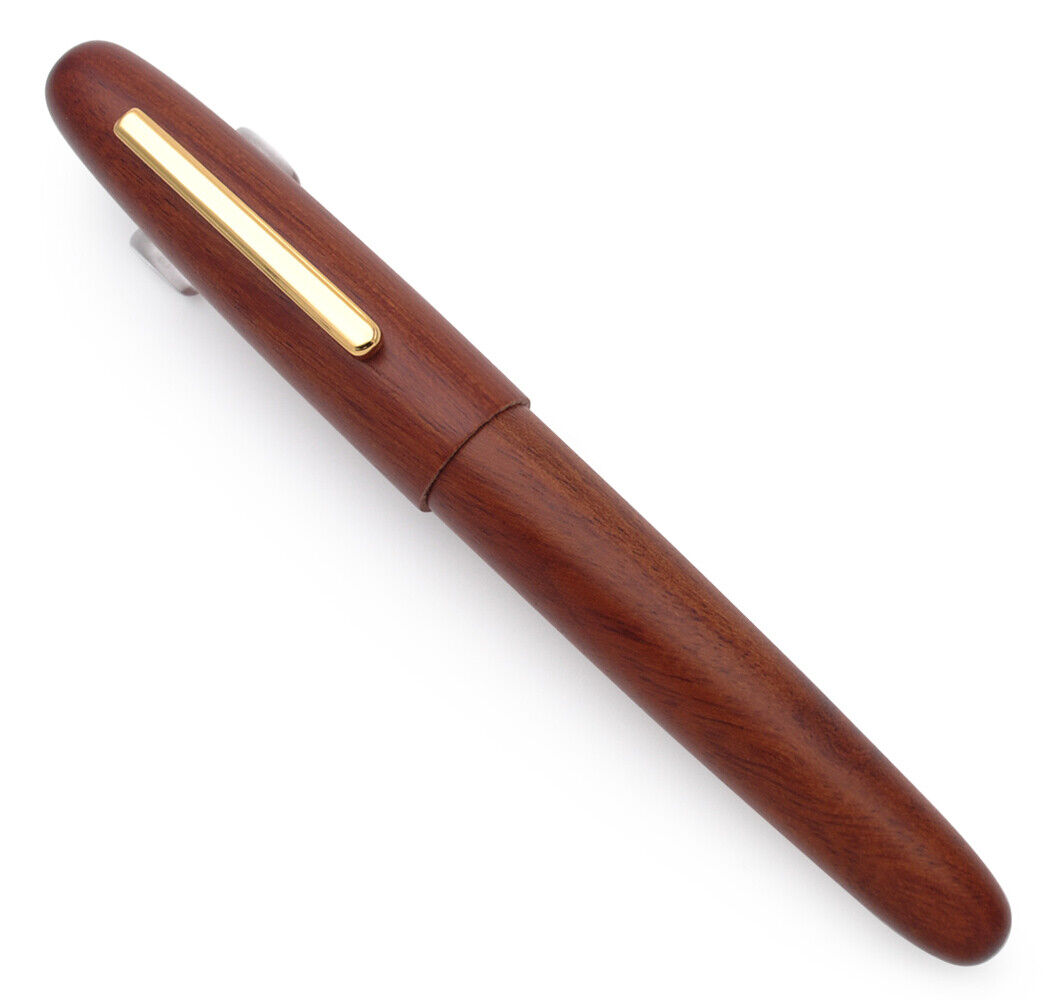 Jinhao 9056 Natural Wood Fountain Pen Handmade M/F Nib Ink Pen With A Converter