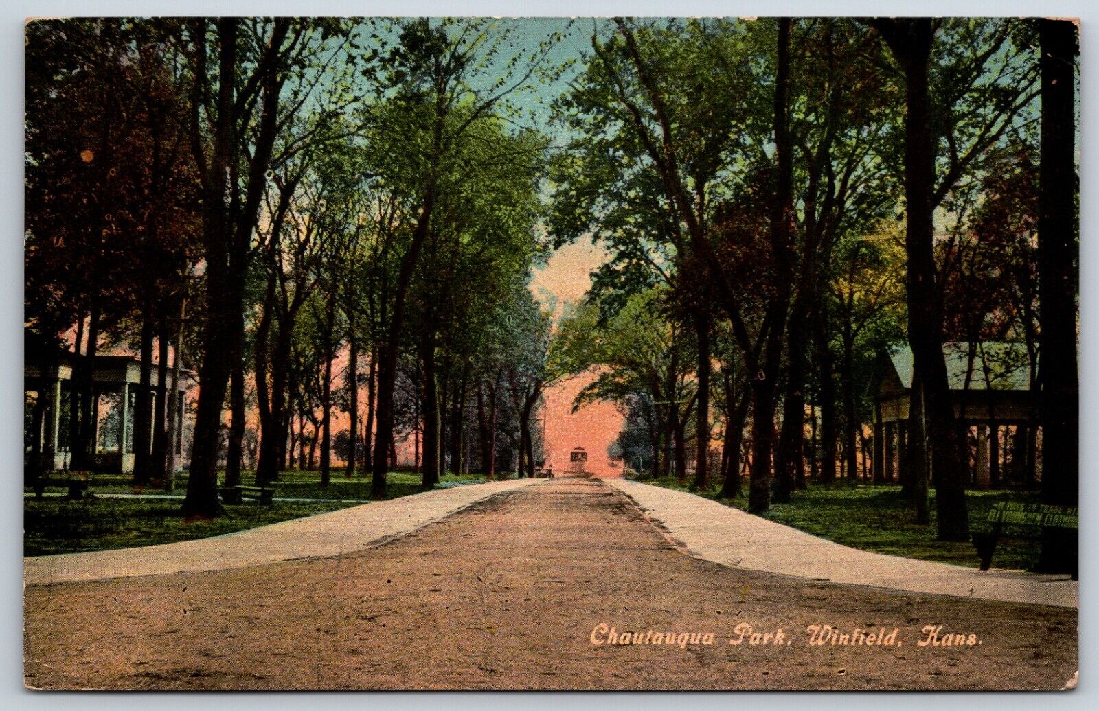 Postcard Chautauqua Park, Winfield Kansas Posted