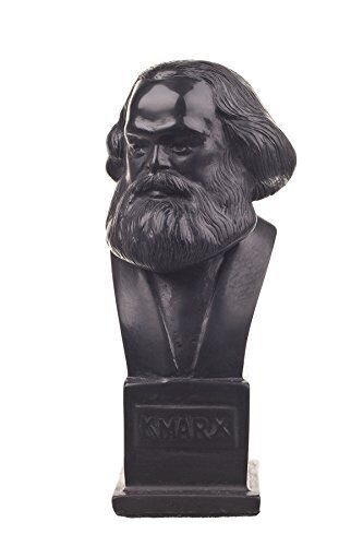 German Philosopher Socialist Karl Marx Stone Bust Statue Sculpture 4.8'' Black 