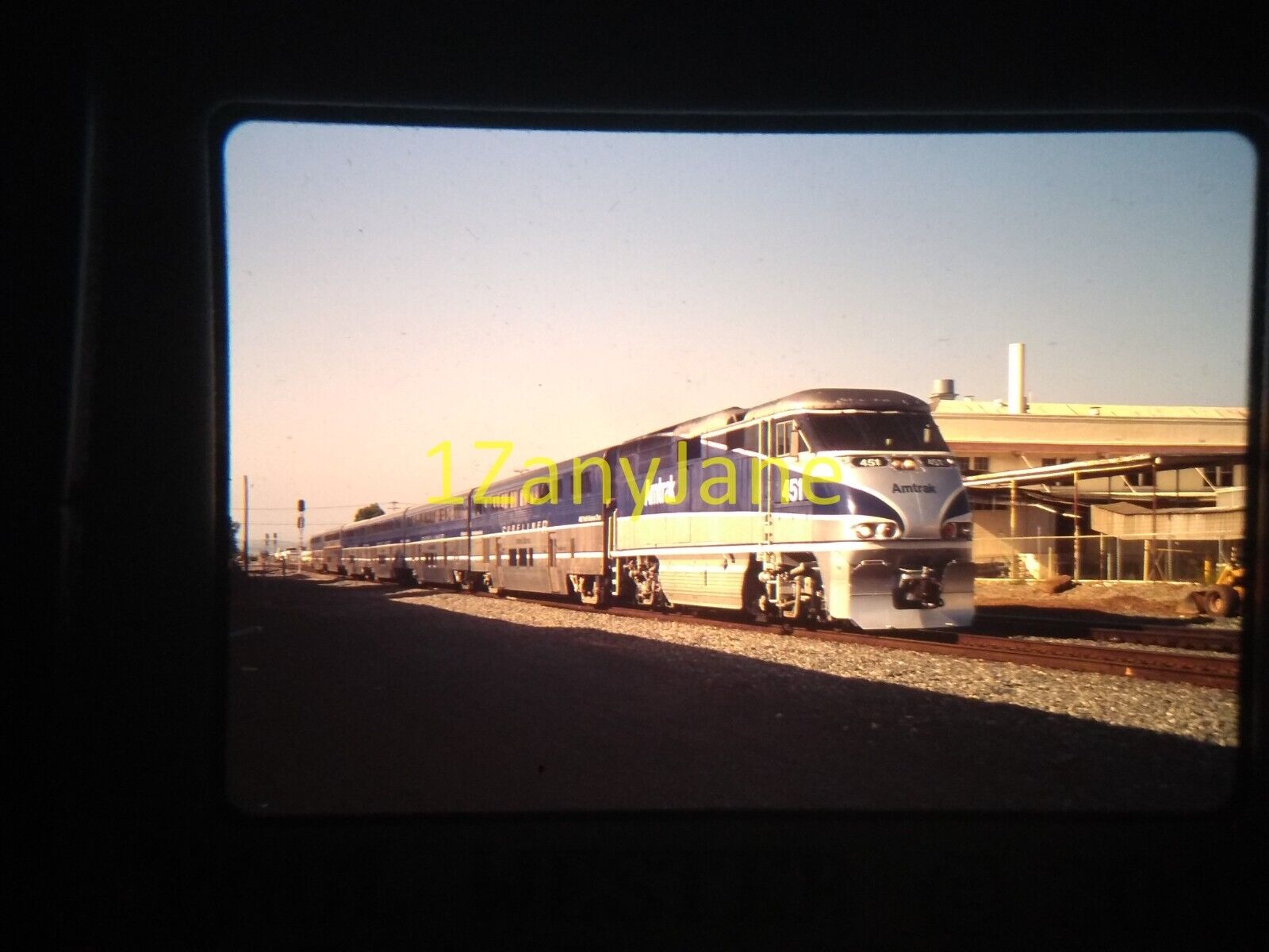 7R17 TRAIN SLIDE Railroad 35MM Photo AMTK 451 ORANGE CALIFORNIA 4-16-10