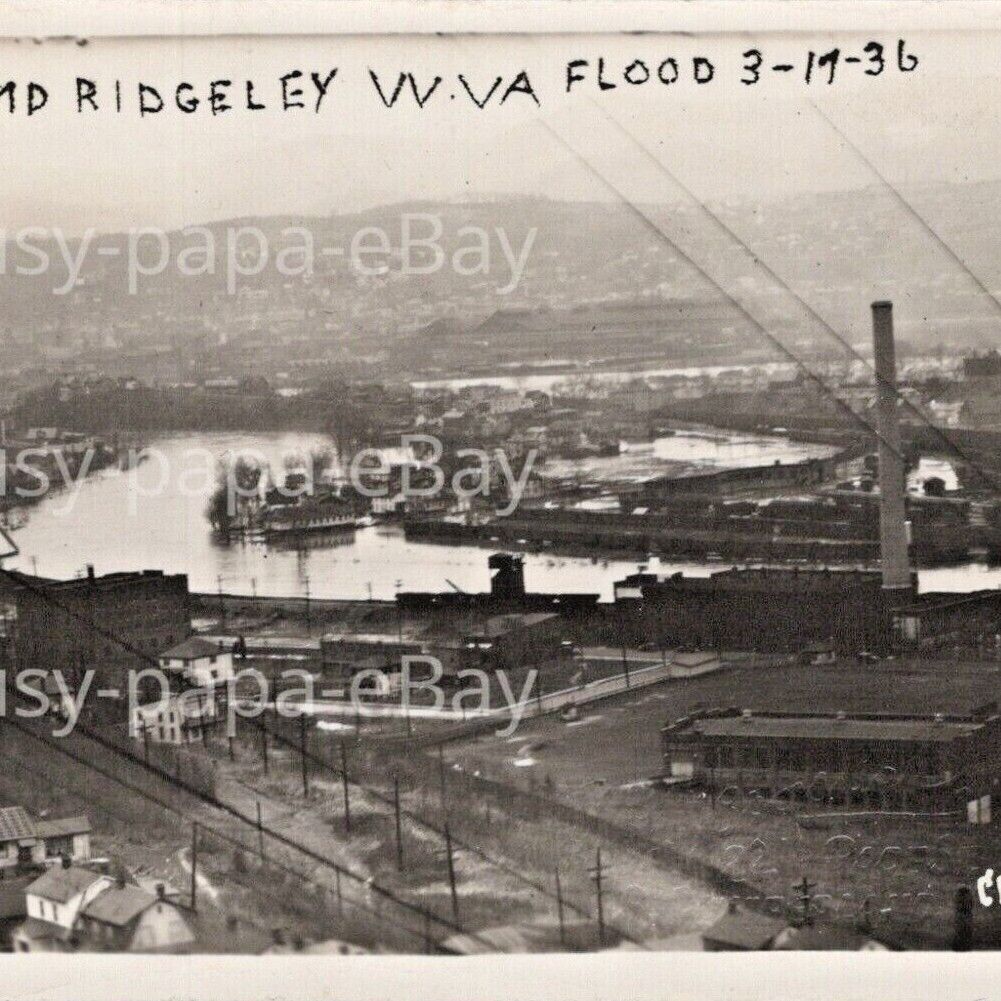 1936 RPPC Cumberland Maryland Ridgeley West Virginia Flood Disaster Postcard