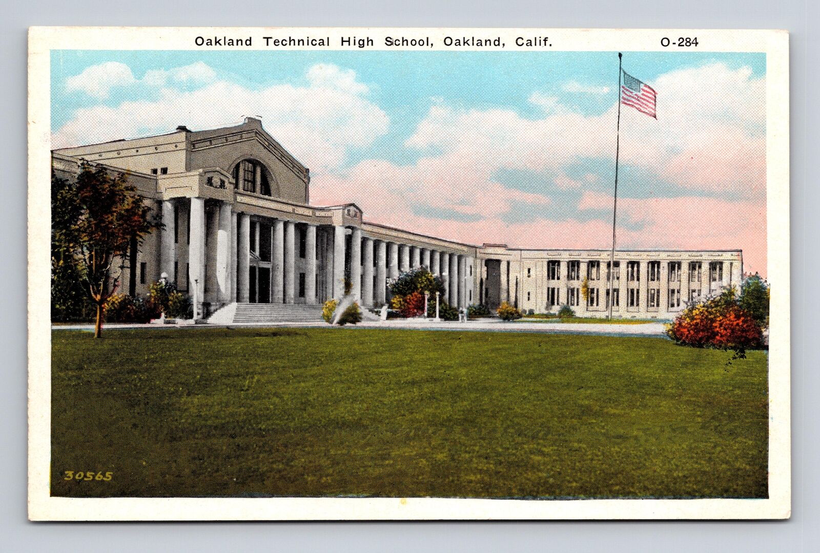 WB Postcard Oakland CA California Technical High School PNC