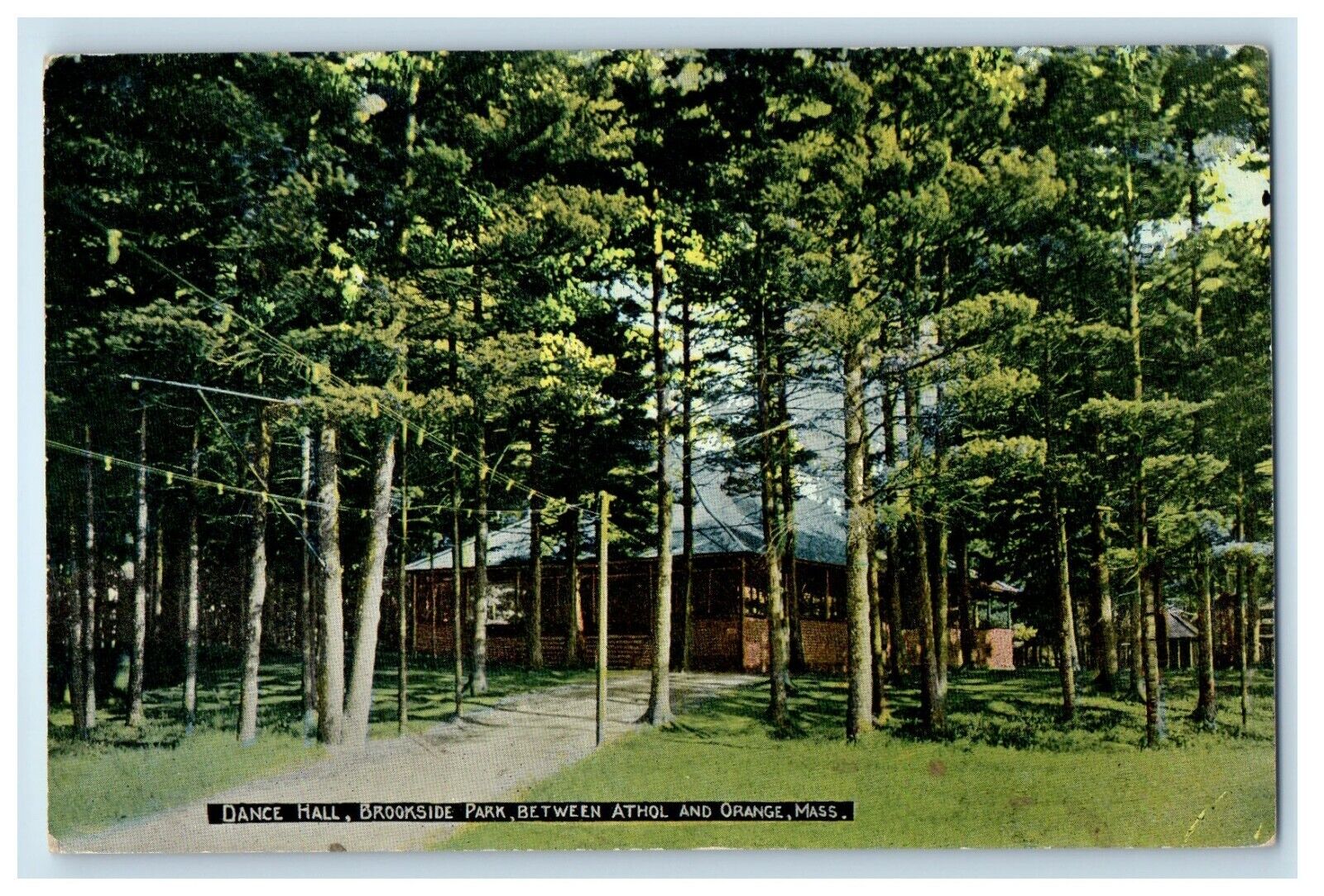 c1910\'s Dance Hall, Brookside Park Between Athol And Orange MA Antique Postcard
