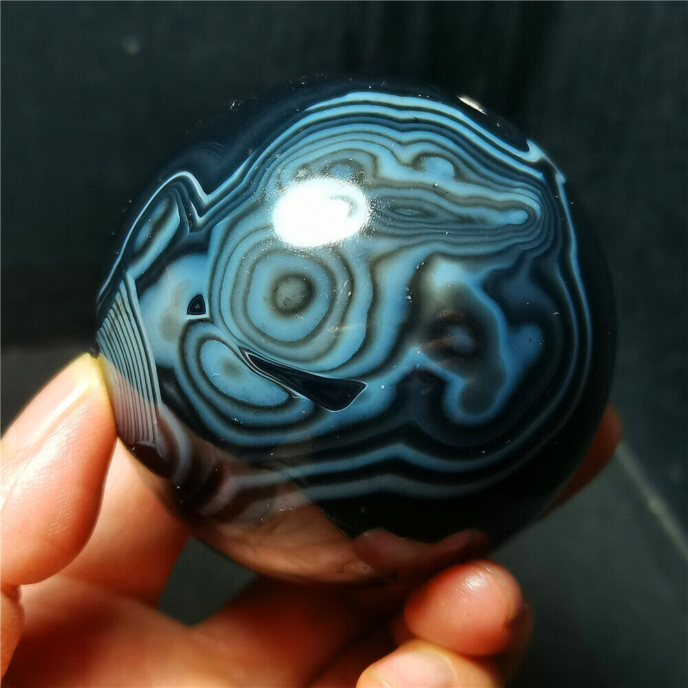 TOP 390G Natural Polished Silk Banded Lace Agate Crystal Ball Madagascar BWD896