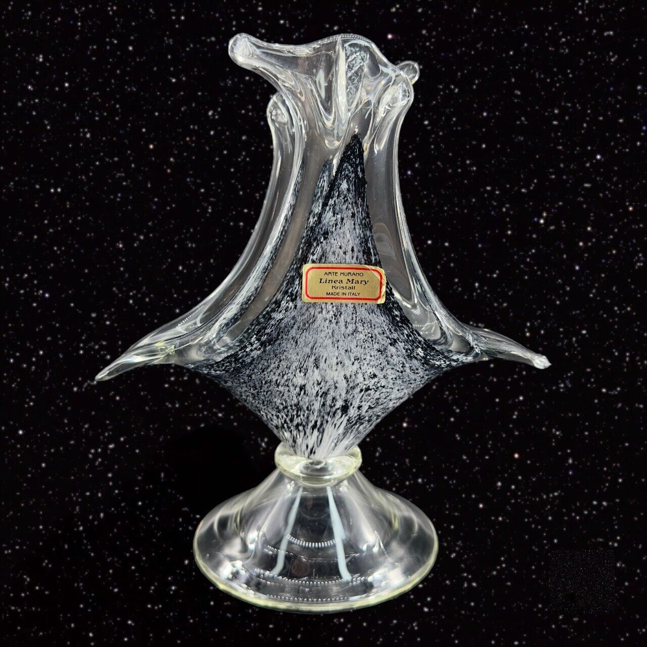 Italian Arte Murano Línea Mary Kristall Venetian Art Glass Bird Shaped Bowl Vase
