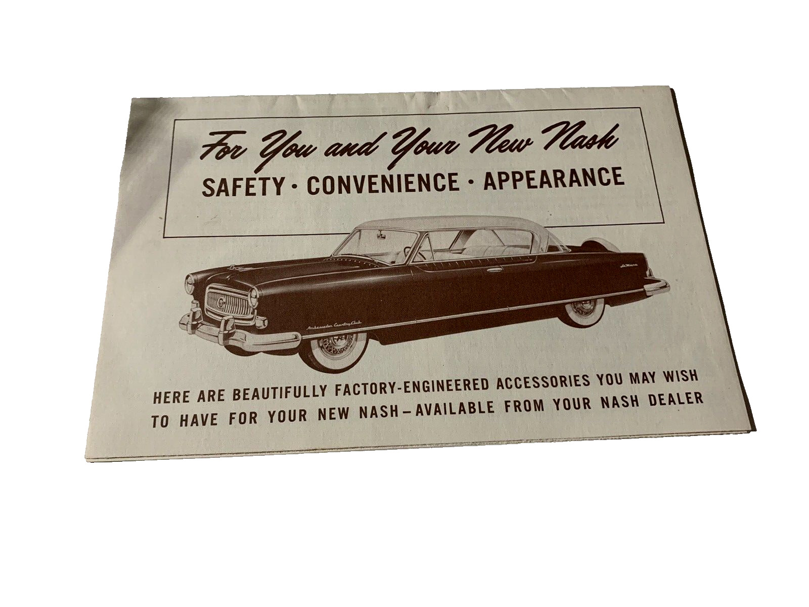 1950's Nash safety- conveniece-appearance & accessories foldout