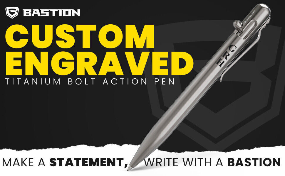 BASTION CUSTOM ENGRAVED BOLT ACTION PENS Metal Ballpoint Personalized Name Gift