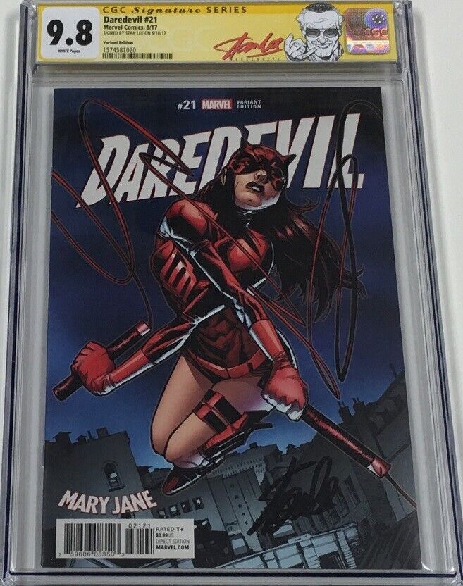 Marvel Daredevil #21 Mary Jane Variant Signed by Stan Lee CGC 9.8 SS Red Label