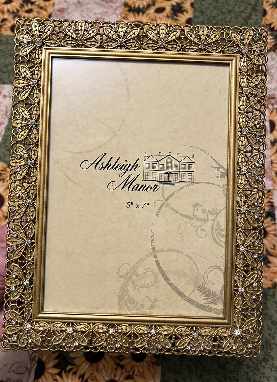 Ashleigh Manor Gold Tone Ornate Floral Frame 5” by 7”