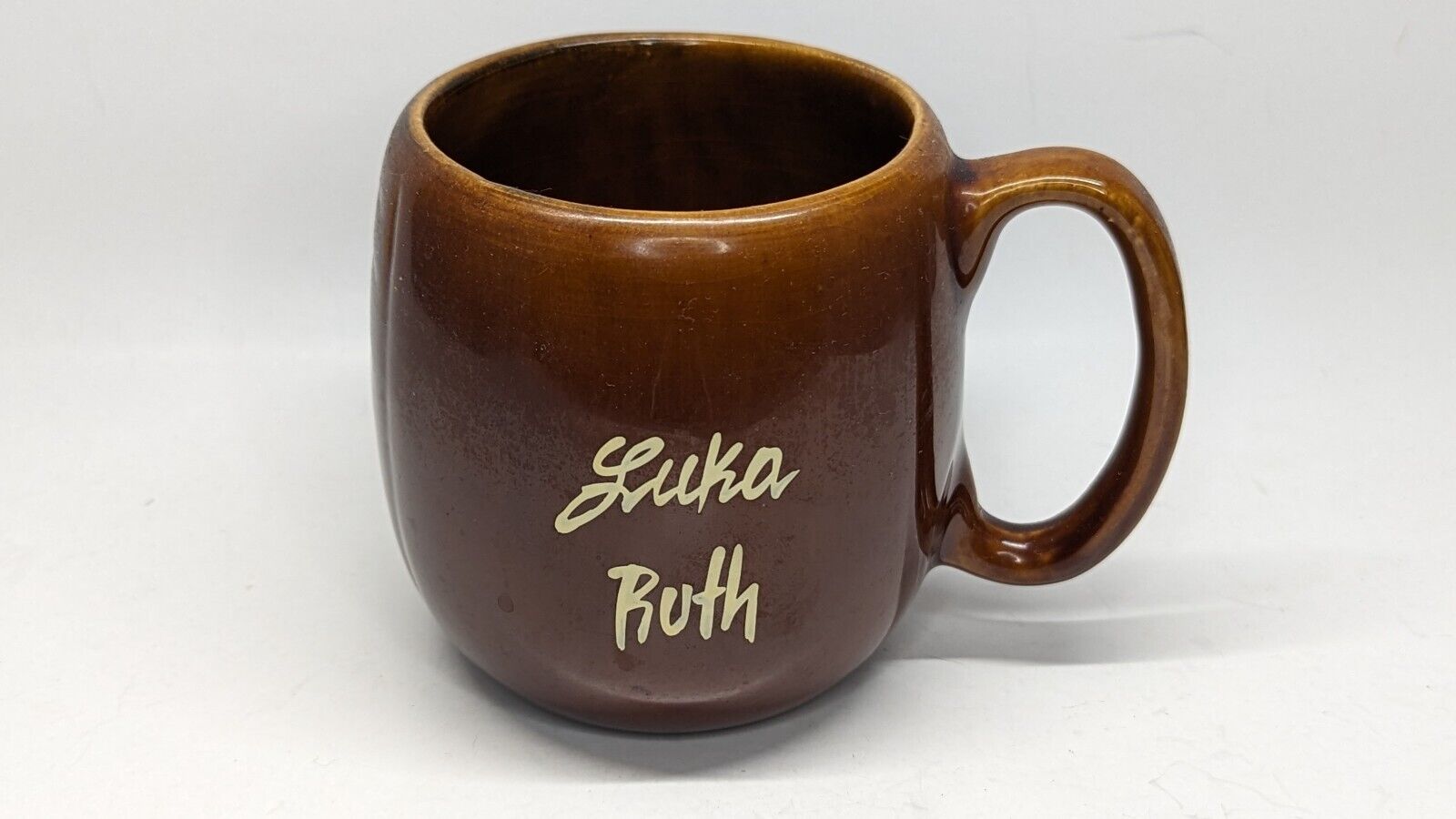 RUTH Vintage KavaCraft Hawaii Name Mug Coffee Cup Brown Glossy