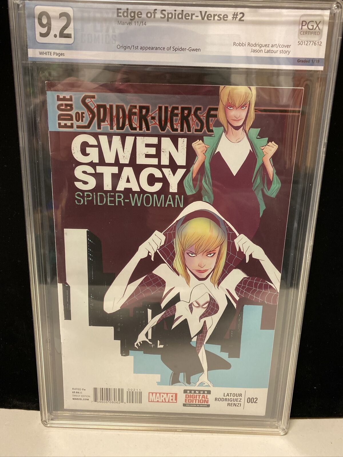 EDGE OF SPIDER-VERSE #2 Graded 9.2 NM- The First Appearance of Spider-Gwen