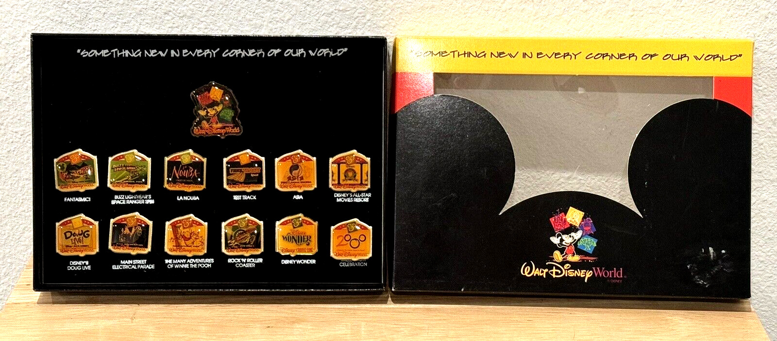 VINTAGE 1999 DISNEY PINS SOMETHING NEW IN EVERY CORNER OF THE WORLD SET COMPLETE