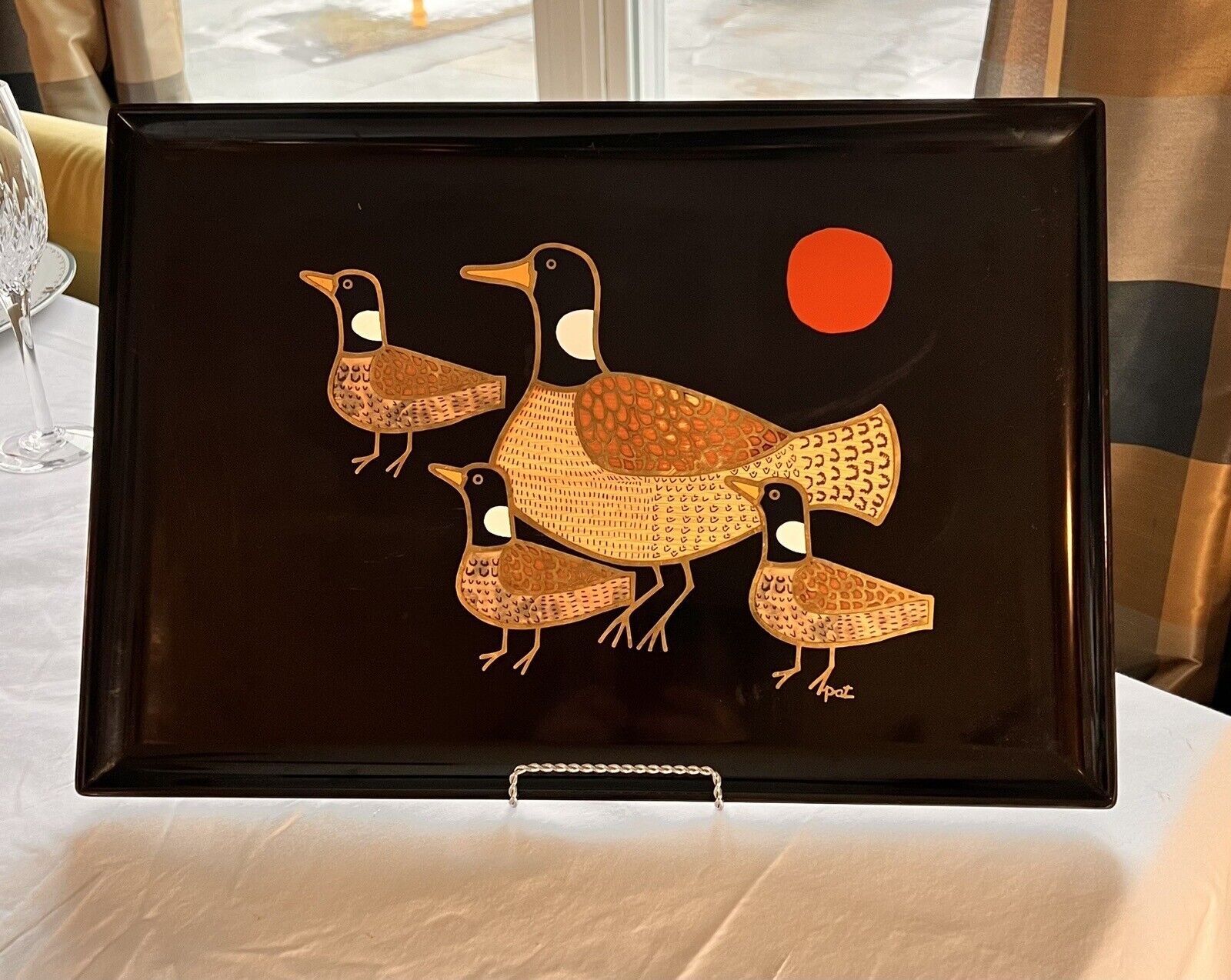 COUROC of Monterey California Hard-To-Find Lg Serving Tray Geese  Signed PAT