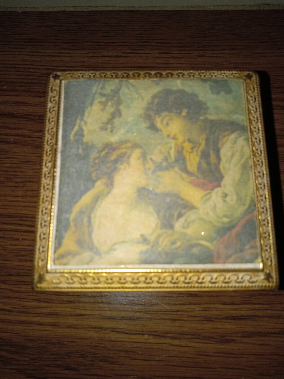 Vintage Music Trinket Box With Mirror From Japan 'La Cage' Francois Boucher 