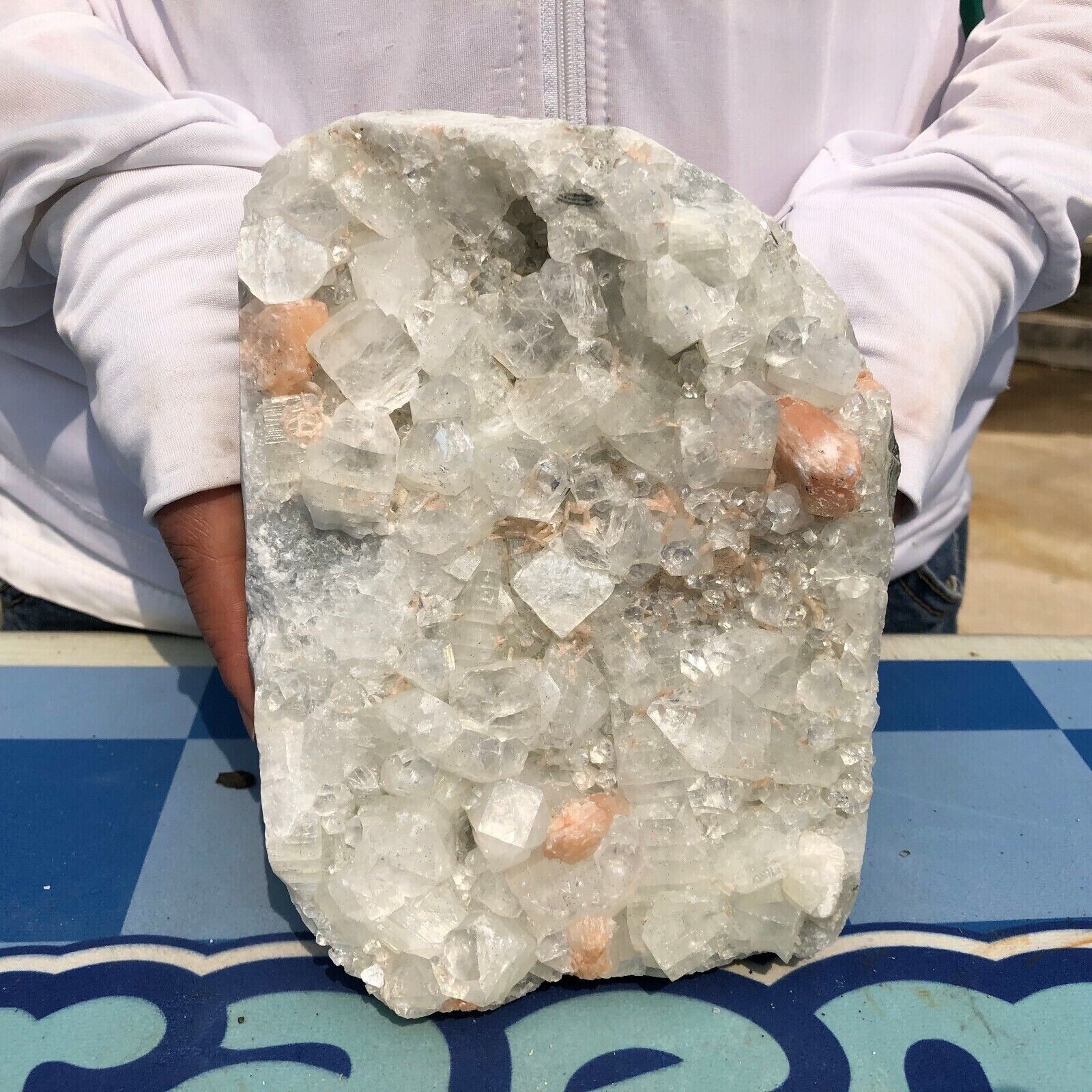 4.7 LB Natural White Calcite Quartz Crystal Cluster Mineral Specimen Healing
