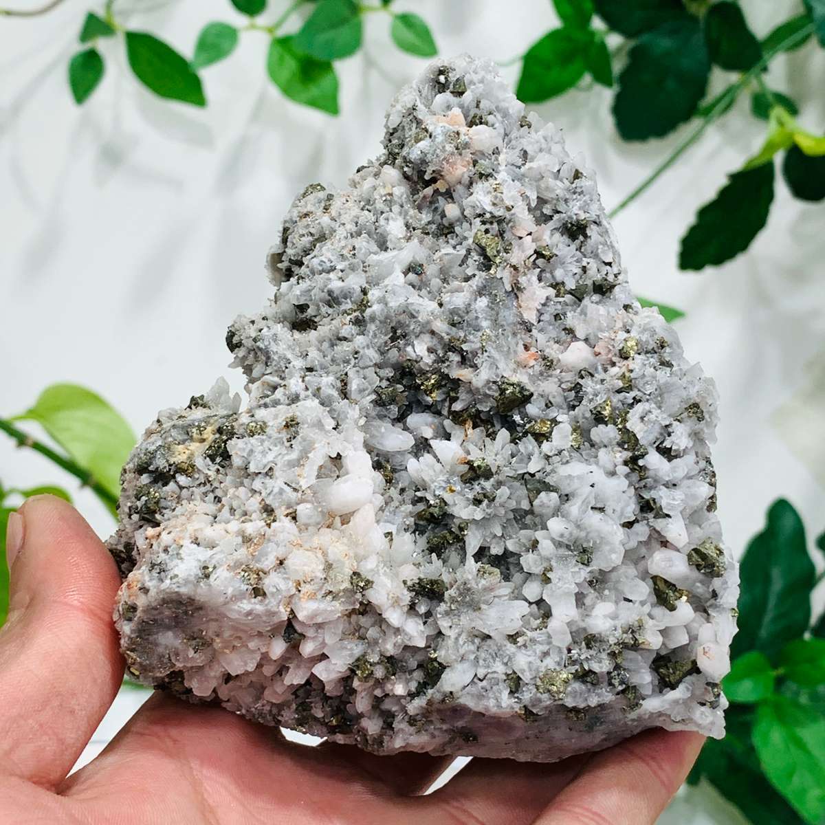 1.32lb Natural Copper Pyrites Cluster And Crystal Quartz Combine Mineral Reiki 