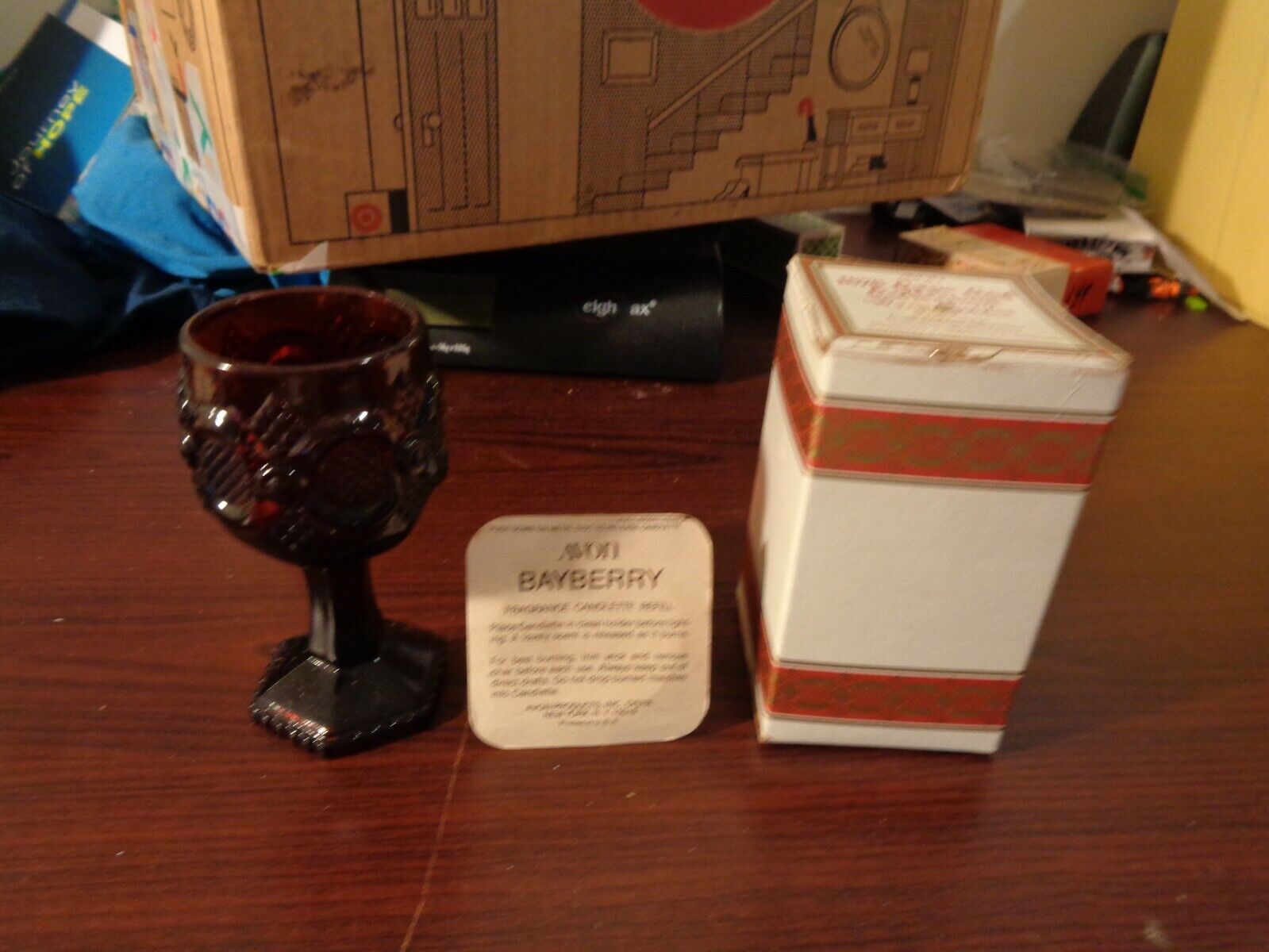  Avon 1876 Cape Cod Collection Wine Goblet Candle Holder w/Bayberry Scent