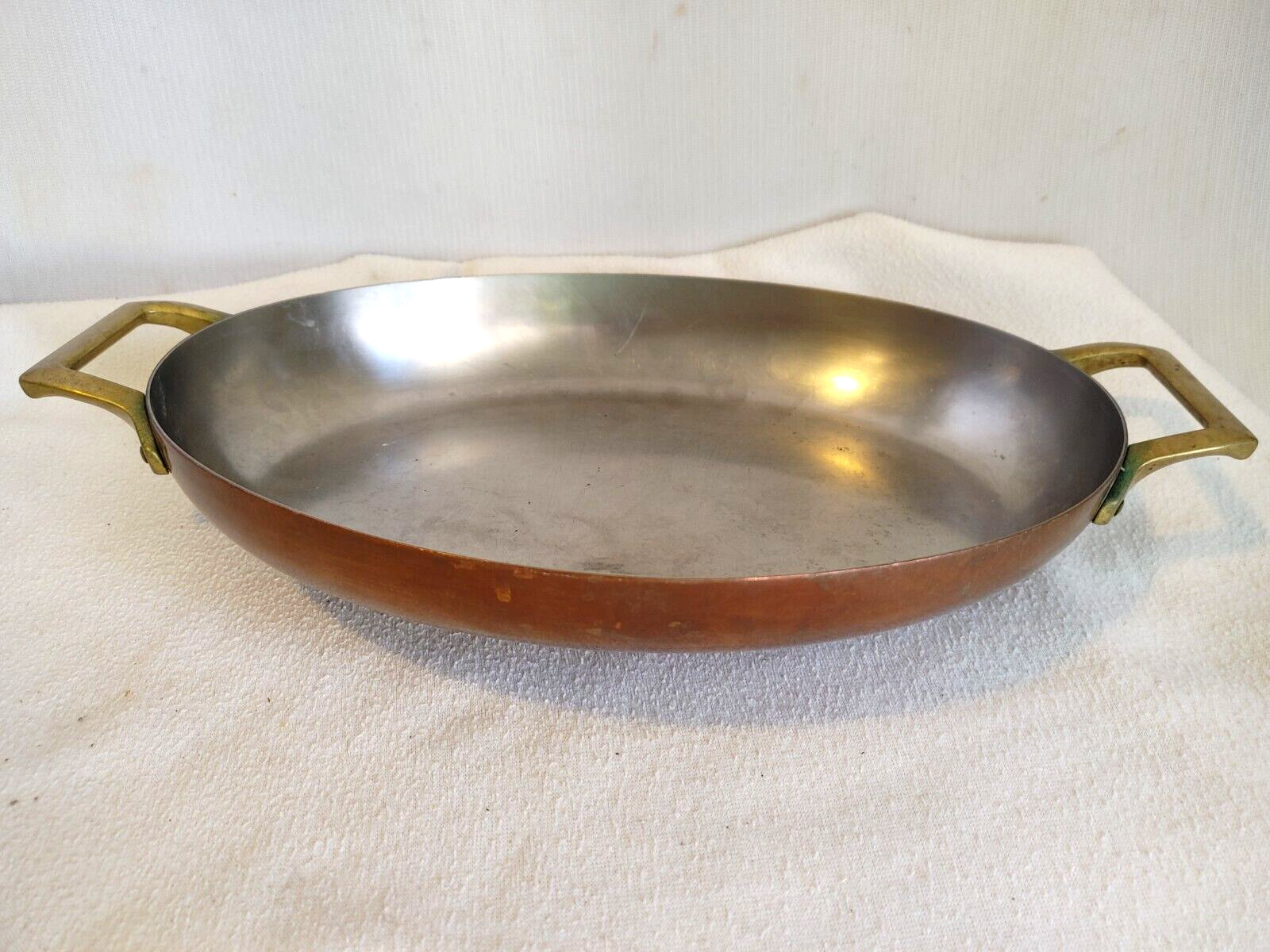 PAUL REVERE LIMITED EDITION STAINLESS LINED COPPER AU GRATIN PAN BRASS HANDLES