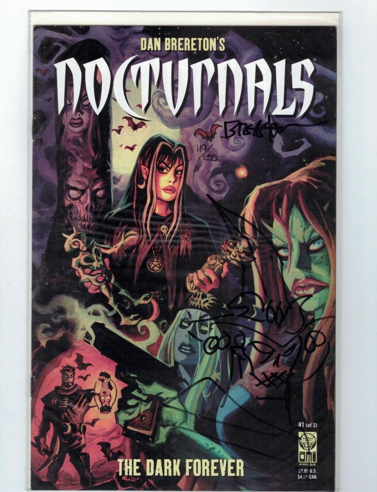Nocturnals: the Dark Forever #1 VF/NM signed Dan Brereton + sketch COA (119/150)