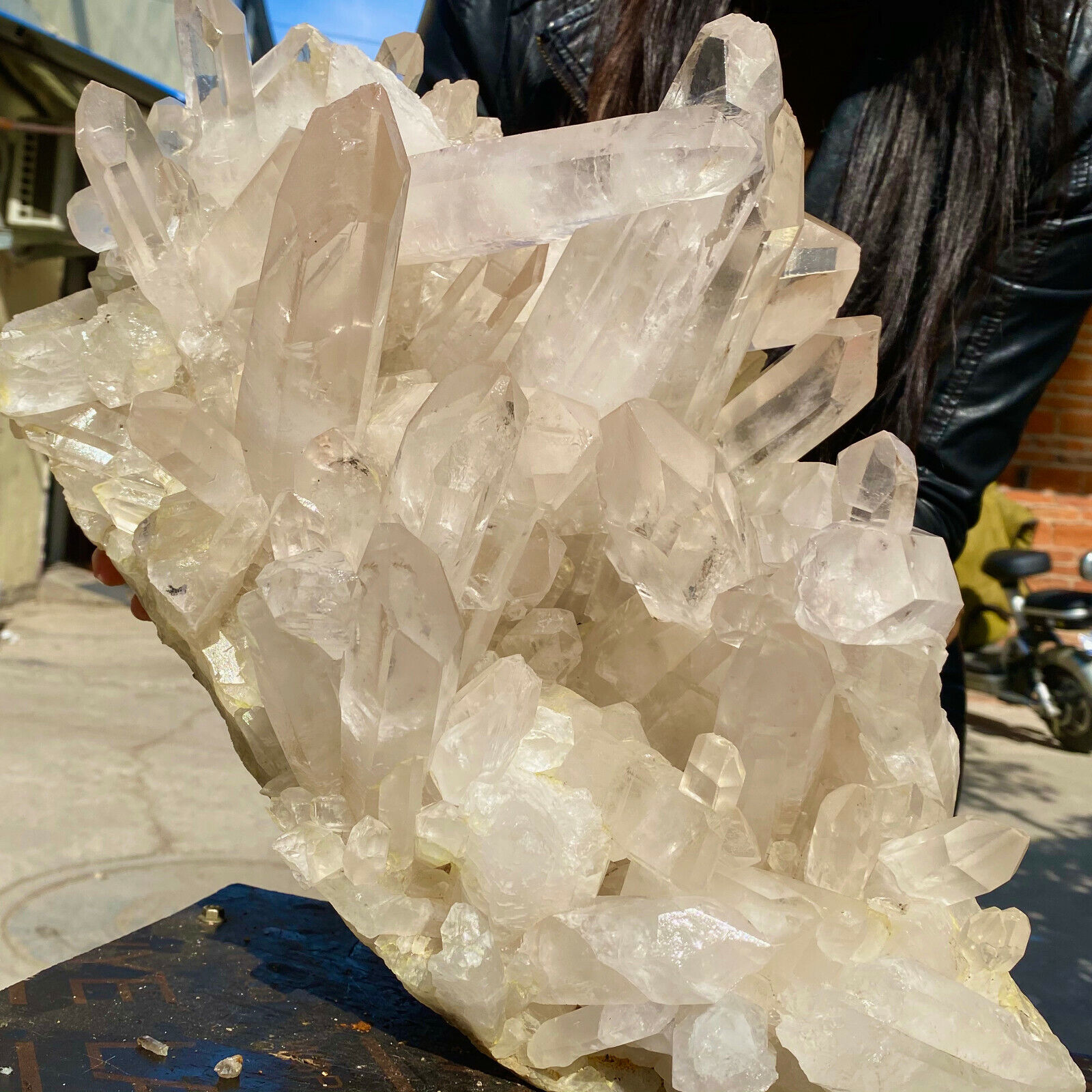 45.36LB Clear Natural Beautiful White QUARTZ Crystal Cluster Specimen K240