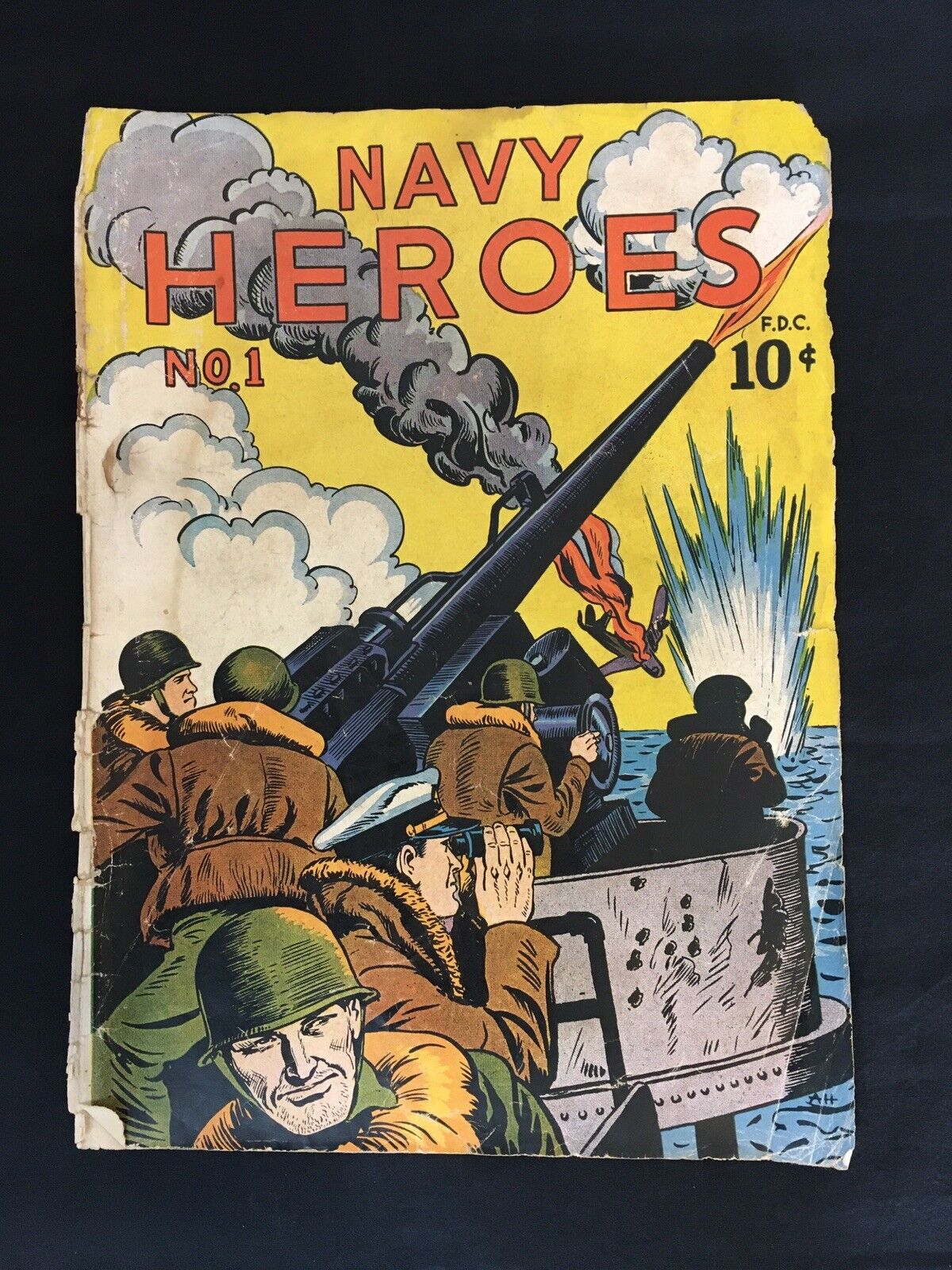 Navy Heroes #1 Almanac Publishing 1945 War Comic Book Cover Only Front Back