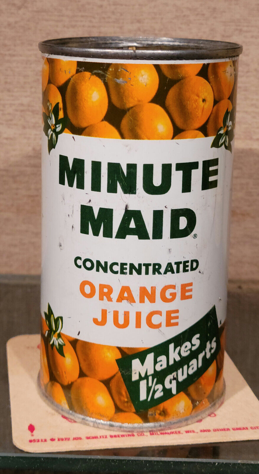Vintage 1950’s Minute Maid Orange Juice Empty Tin Can Great Graphics