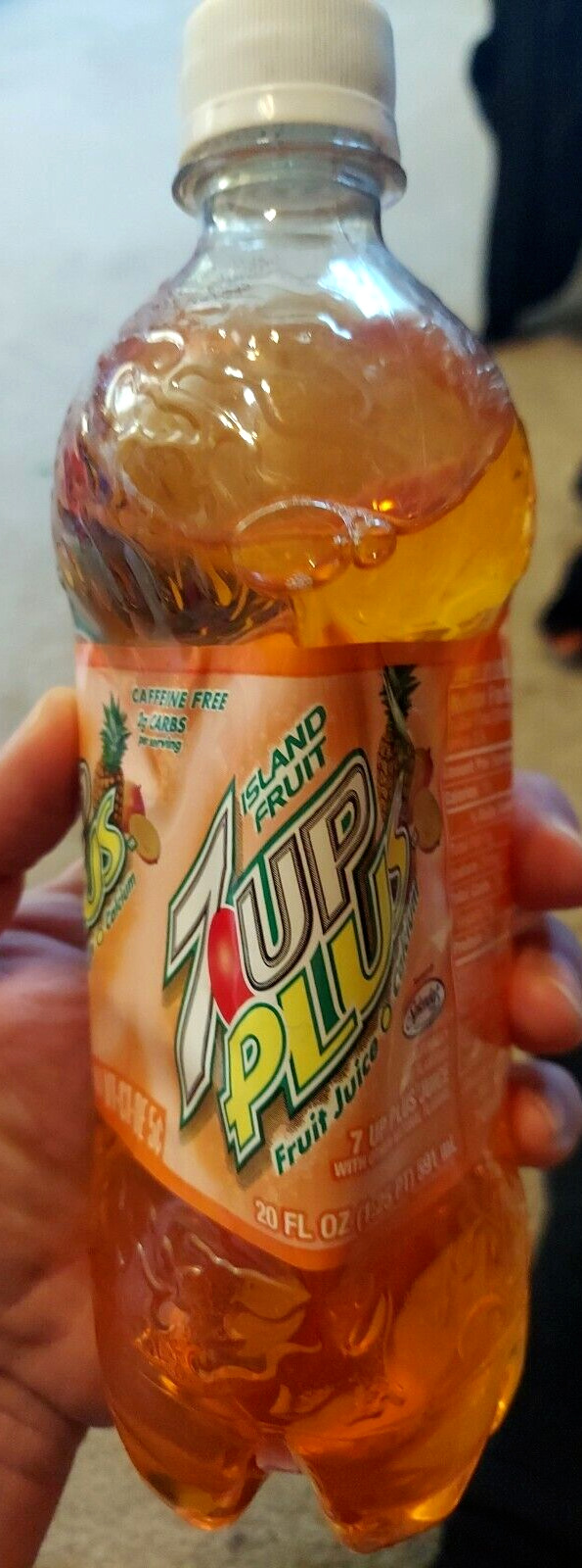 7Up Plus 20 ounce bottle soda pop Island Fruit 2009 7 up sealed pineapple vtg