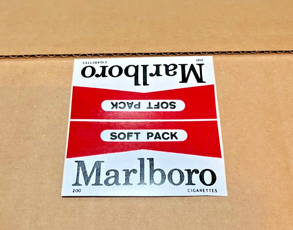 Vintage Marlboro Cigarette Tobacco Store Sticker Display Door Sign 1980s Decals
