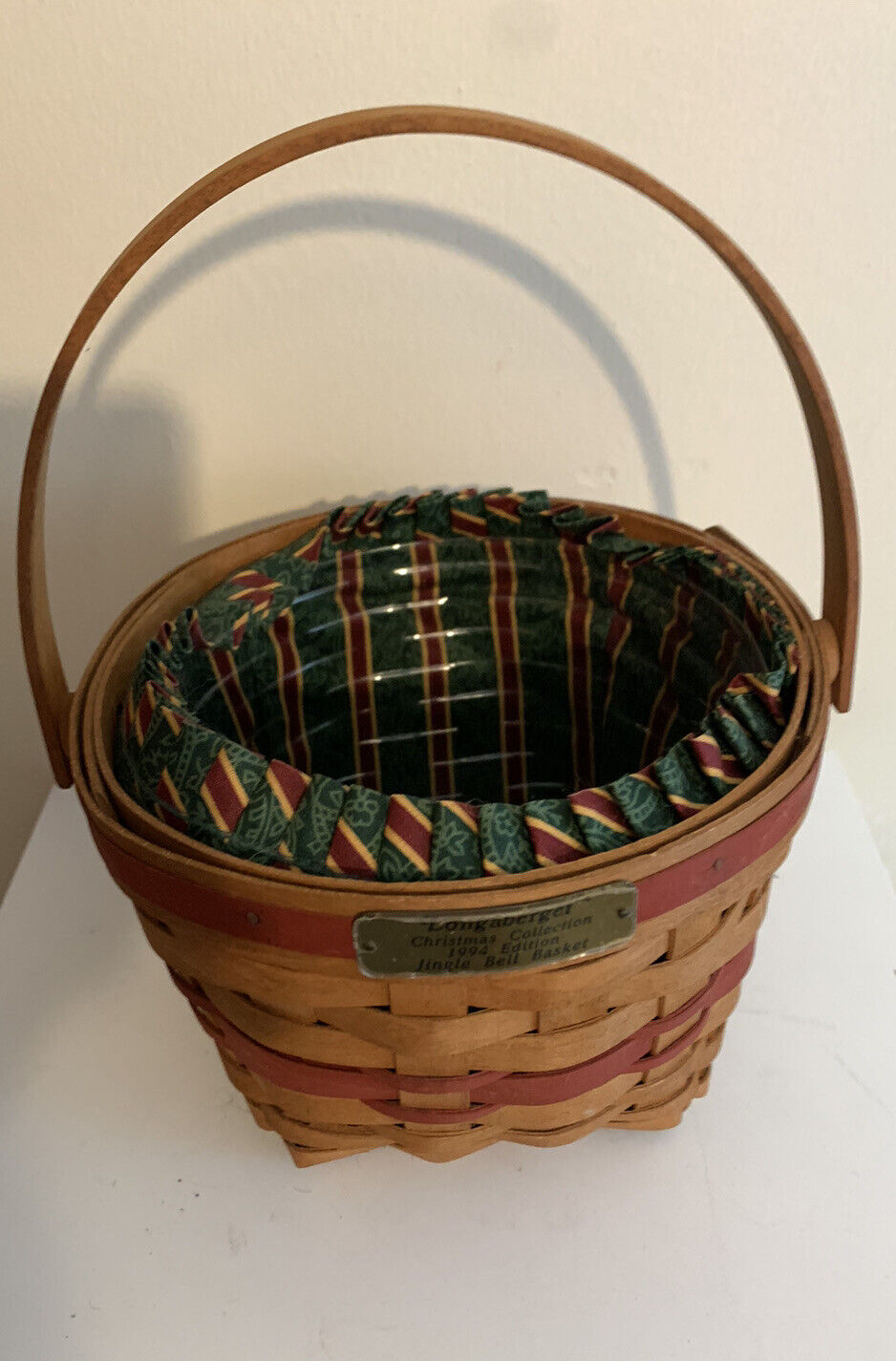 Longaberger Christmas Collection 1994 Edition Jingle Bell Basket With liner