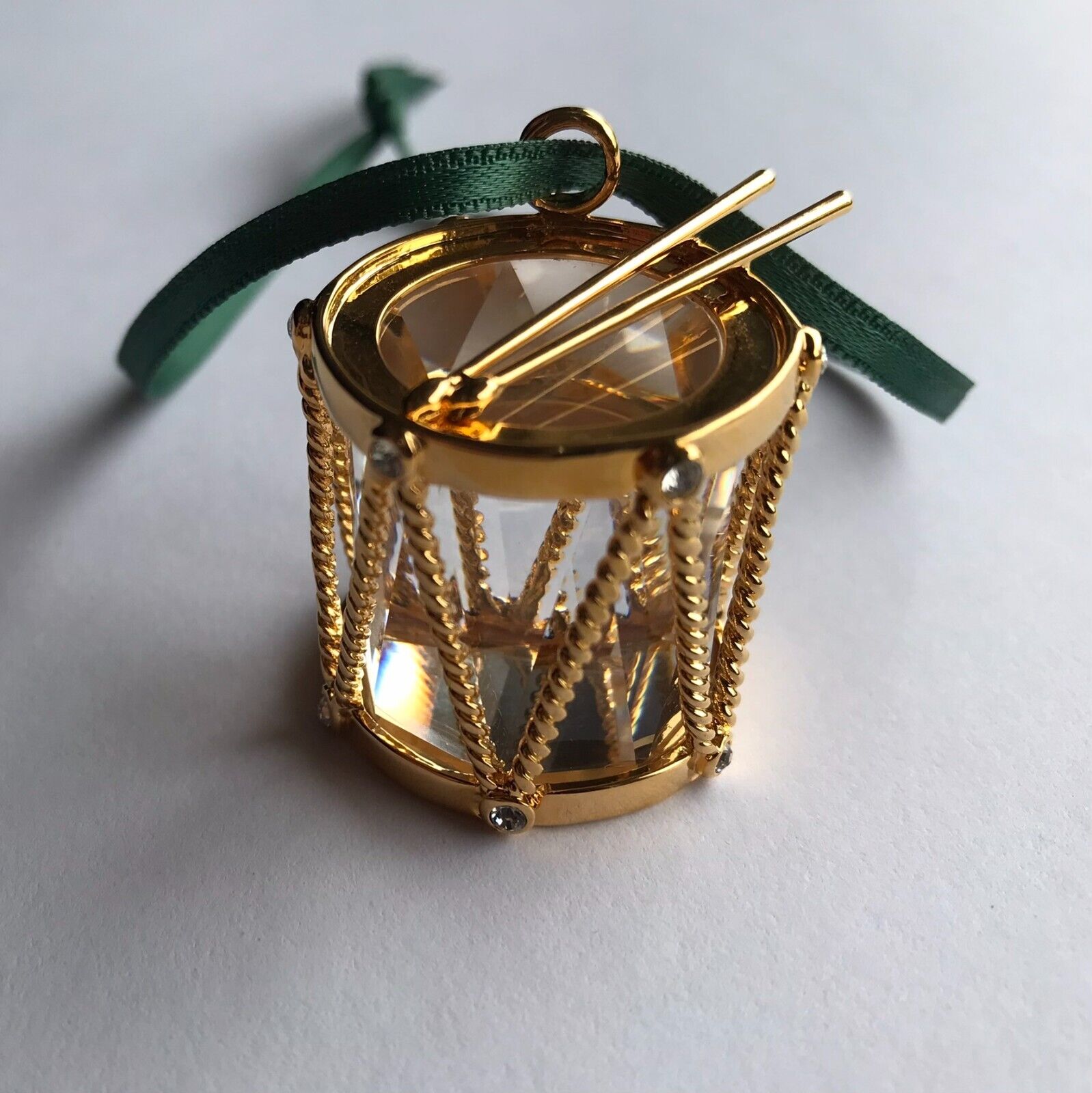Swarovski Crystal Drum Christmas Ornament