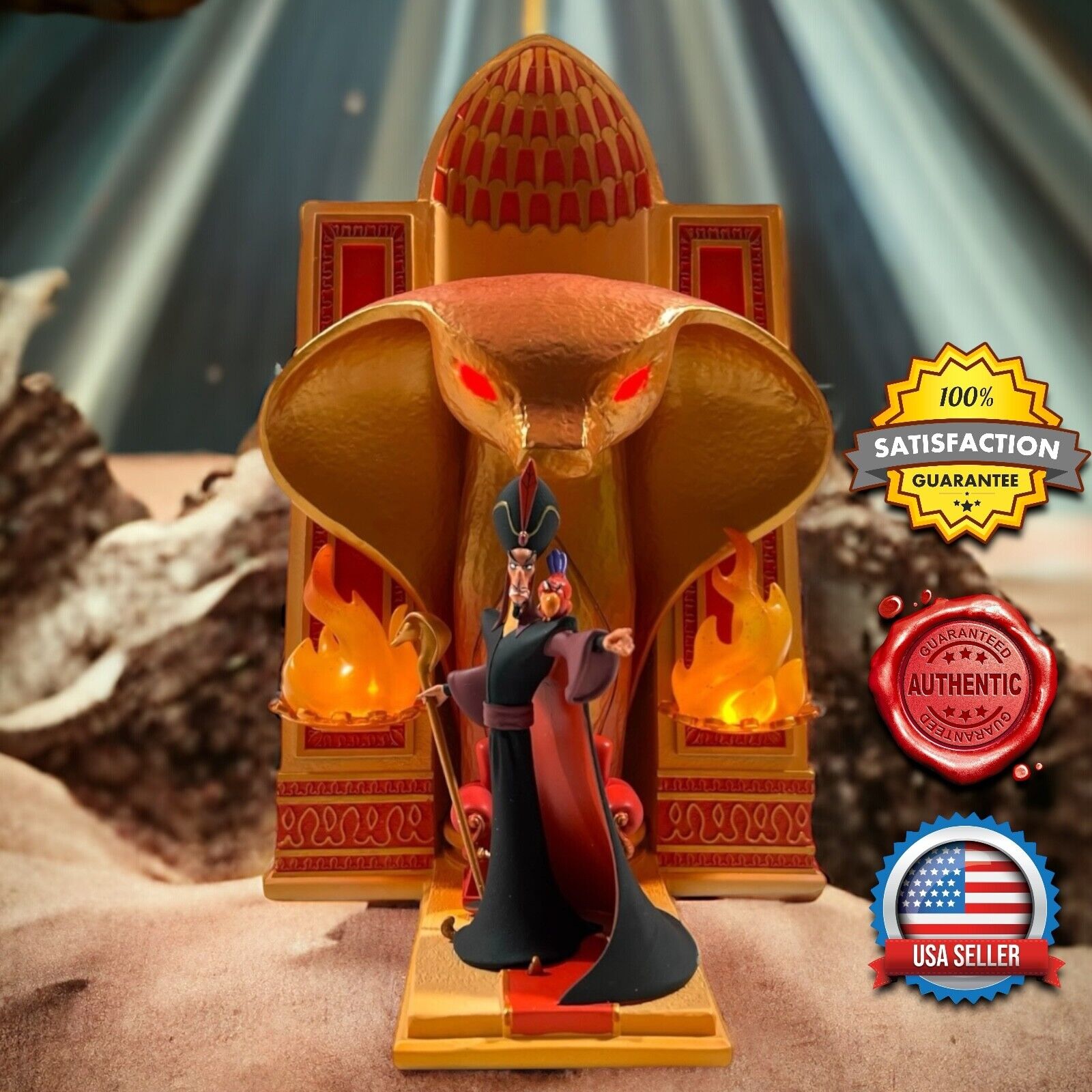 AUTHENTIC Disney Parks Jafar Light-Up Figurine 12\