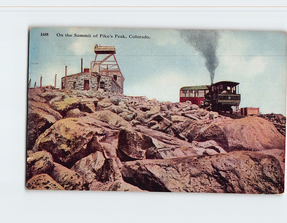 Postcard On the Summit of Pike's Peak Colorado USA