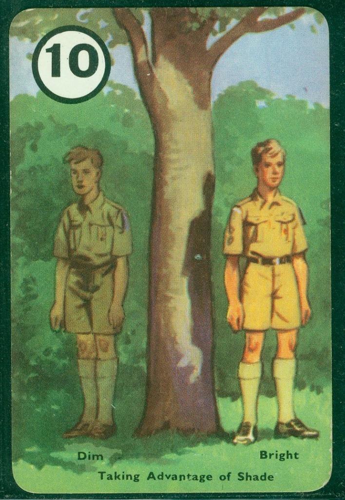 1955 Pepys, Scouting card game (Boy Scouts), # 10, Taking Advantage of Shade