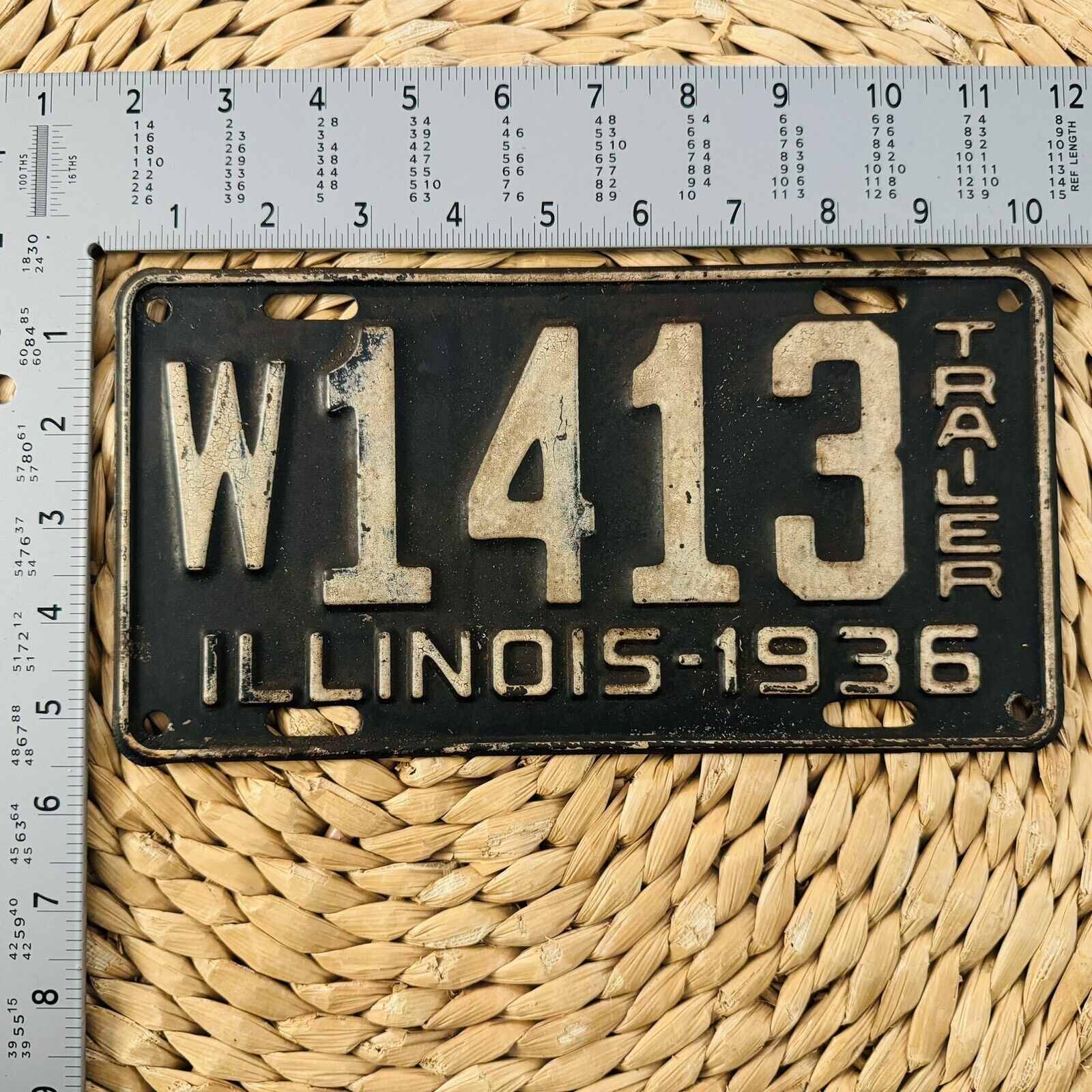 1936 Illinois TRAILER License Plate ALPCA Garage Decor Ford Dodge Chevy 1413