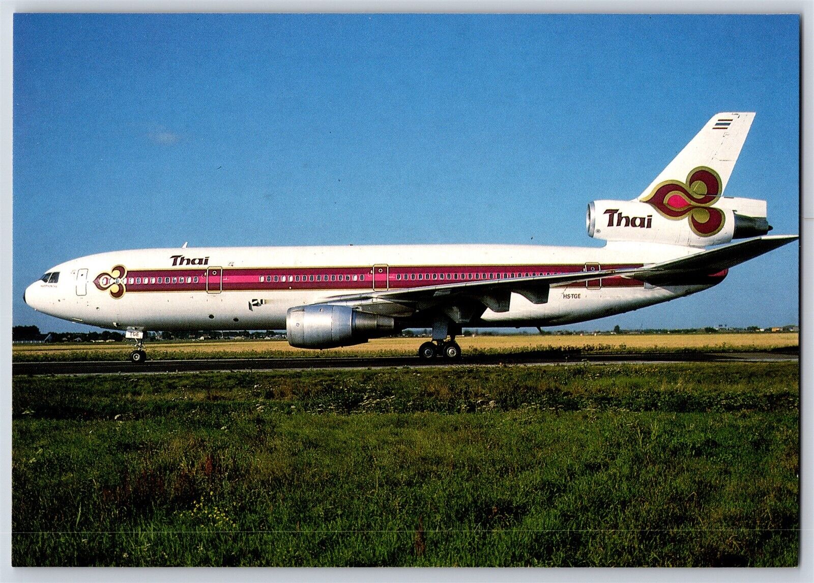 Airplane Postcard Thai Airlines Douglas DC10-30 BT10