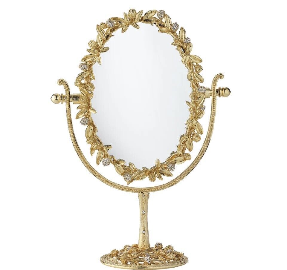 OLIVIA RIEGEL Oval Crystal Cornelia Magnified Standing Mirror New in Box