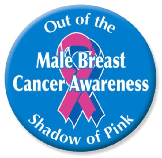 Male Breast Cancer Awareness Pin-back Button, 2 1/4\