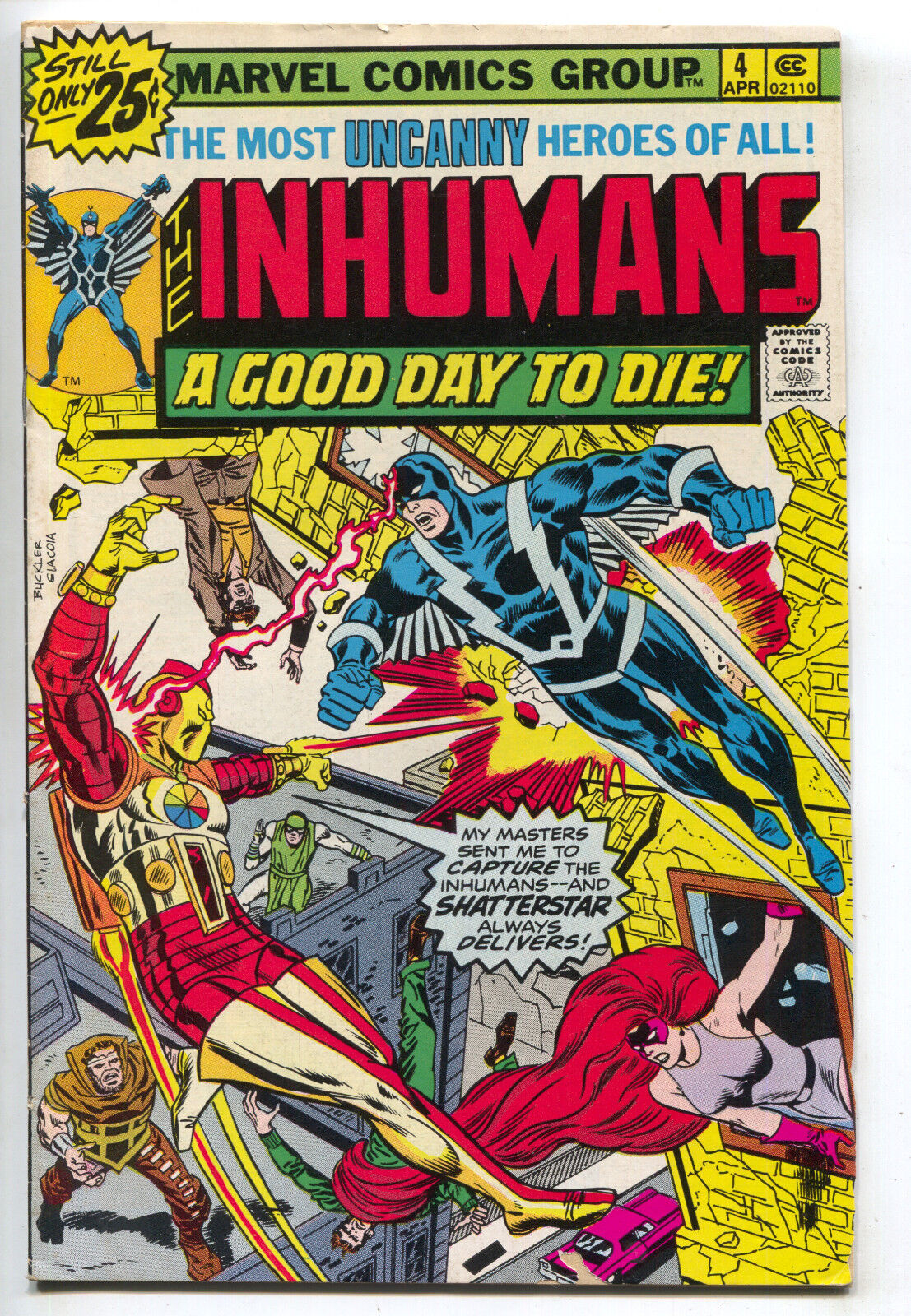 Inhumans 4 1st Series Marvel 1976 VG FN Black Bolt Medusa Rich Buckler