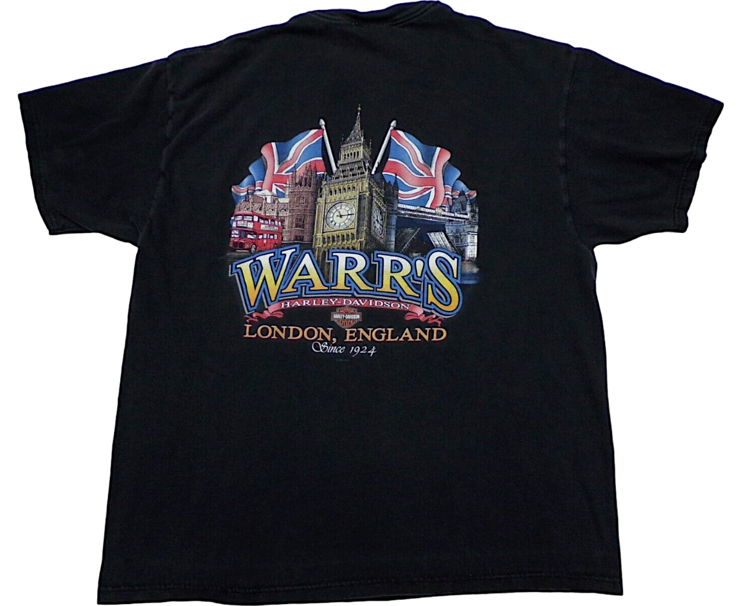 Harley Davidson London England Shirt Men's XL Warr's Made in USA Vtg 2001