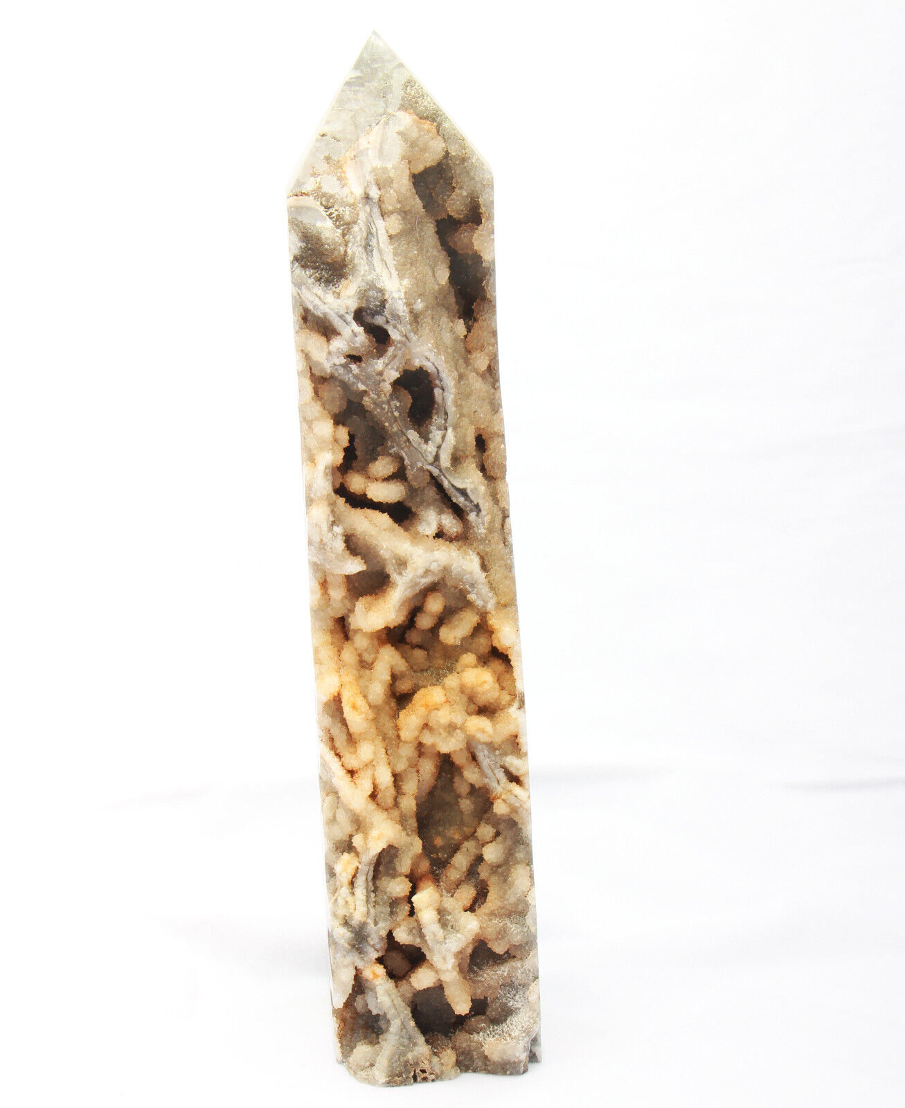 1940g Natural sphalerite Tower with druze Crystal Quartz Healing Decorate