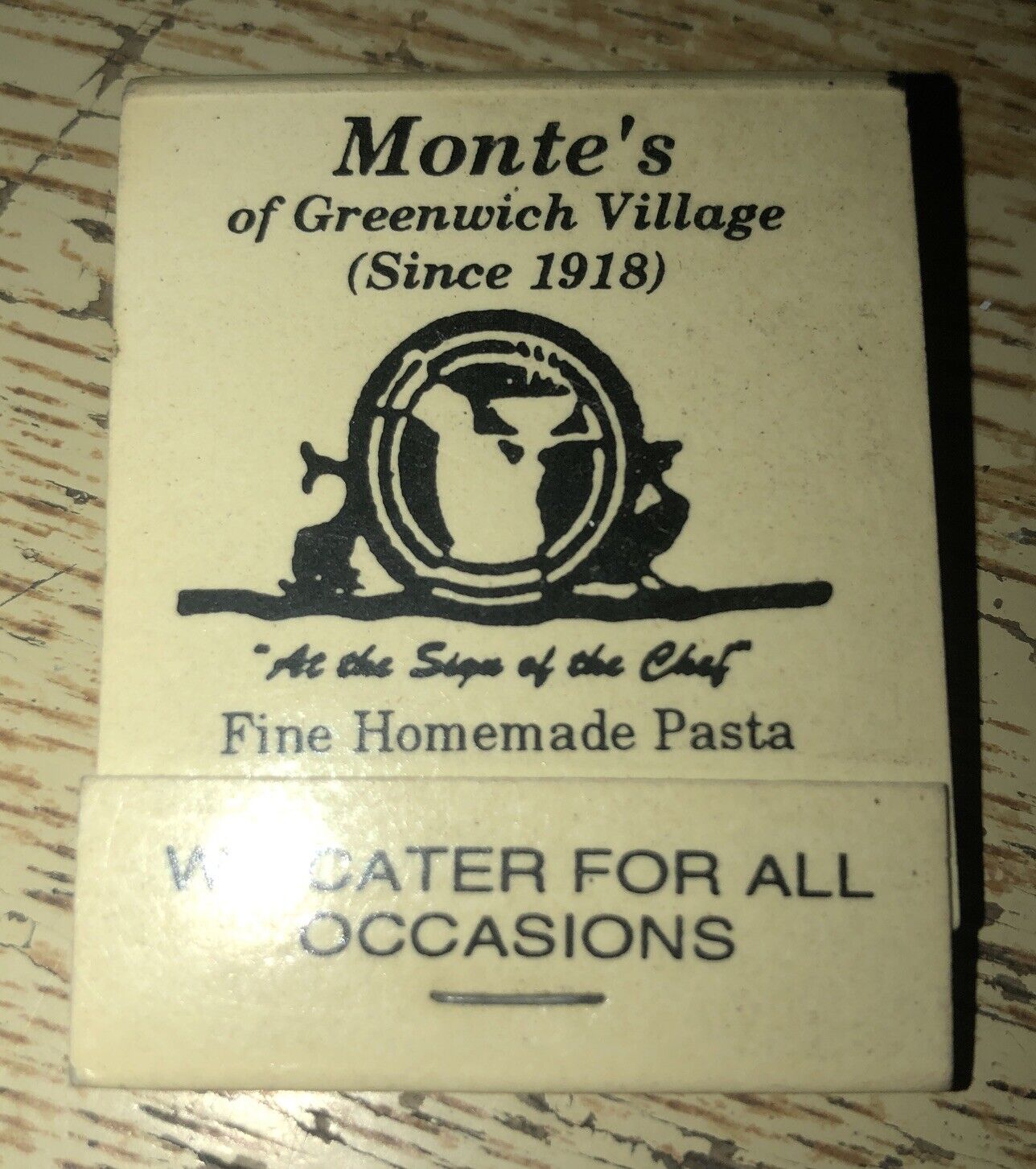 Monte’s Of Greenwich Village Pasta Restaurant *Unstruck* Matchbook 70s-90s